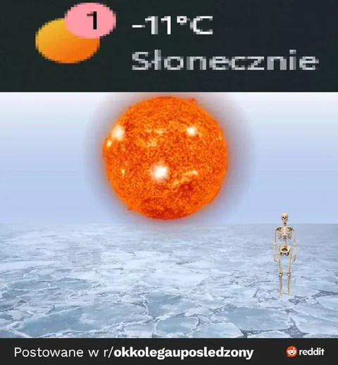 Słońce przy minus jedenastu