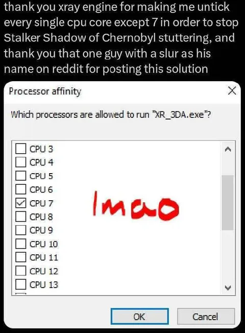 CPU Affinity Fix for Stalker