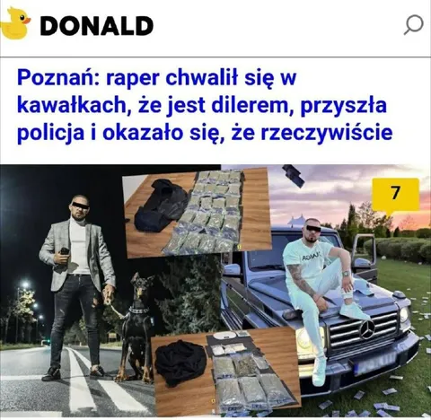 Raper naprawdę był dilerem