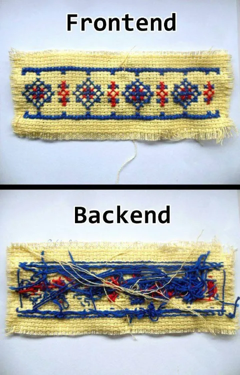 Frontend vs Backend Embroidery