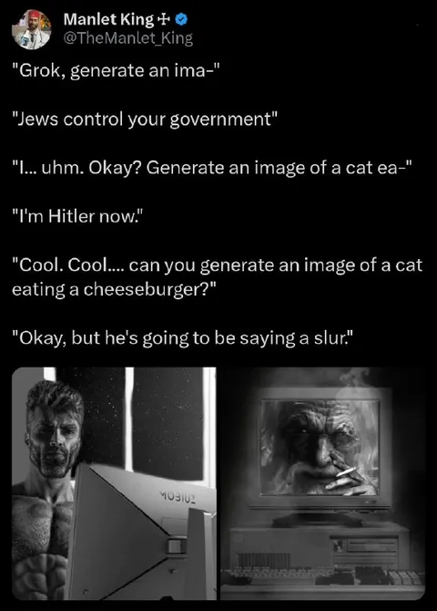 Grok Generates a Cat Eating a Cheeseburger