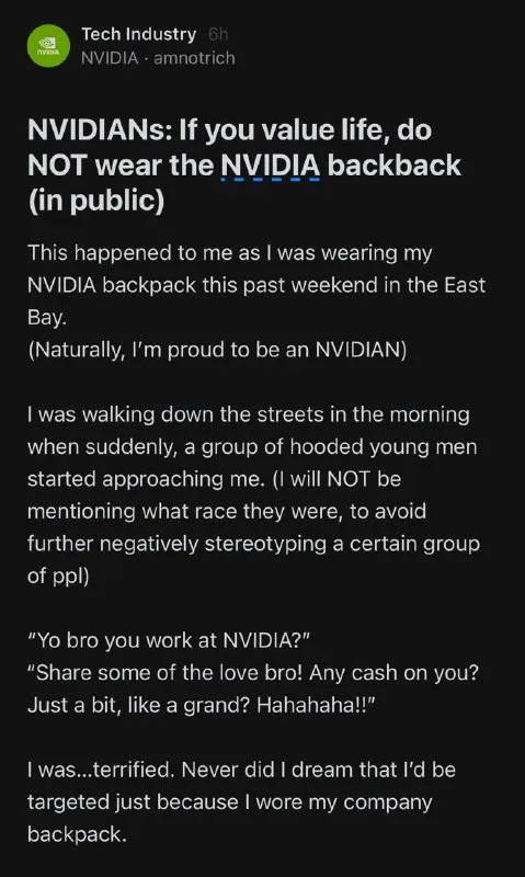 NVIDIANS Beware the Backpack