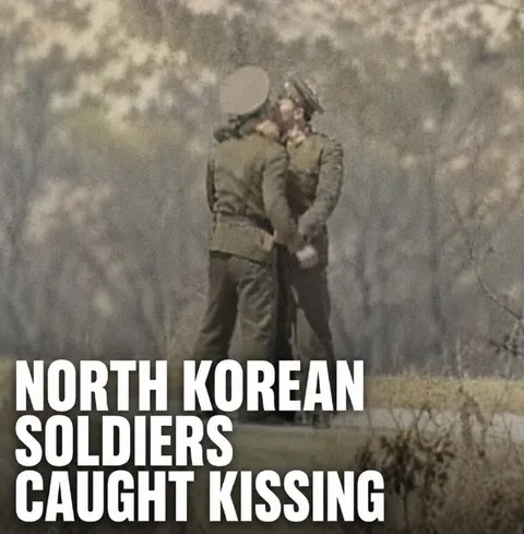 North Korean Soldiers Caught Kissing