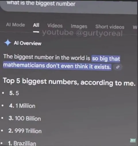 The Biggest Number According to Me