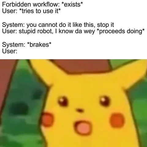 Forbidden Workflow Shocked Pikachu