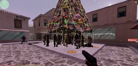 Soldiers Around a Christmas Tree