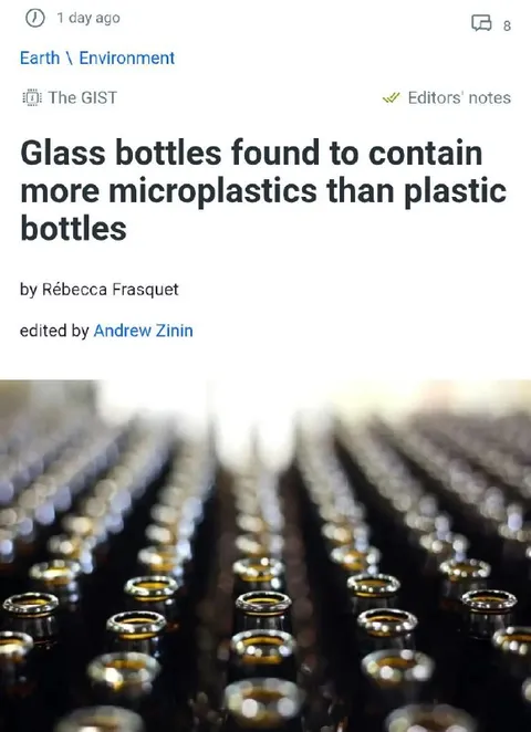 Glass Bottles Have More Microplastics