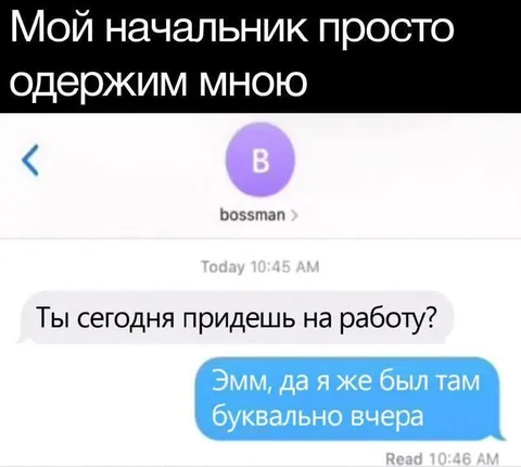 Начальник просто одержим мной
