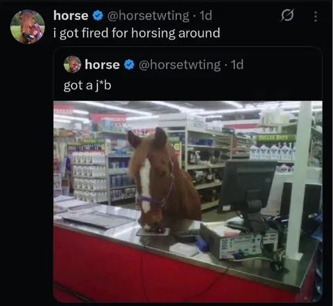 Horse Gets Fired for Horsing Around