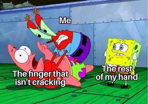 The finger that isn't cracking