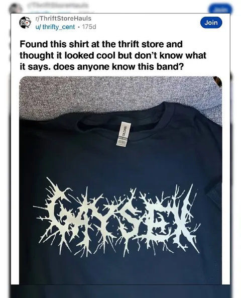 Mystery Band Shirt From Thrift Store