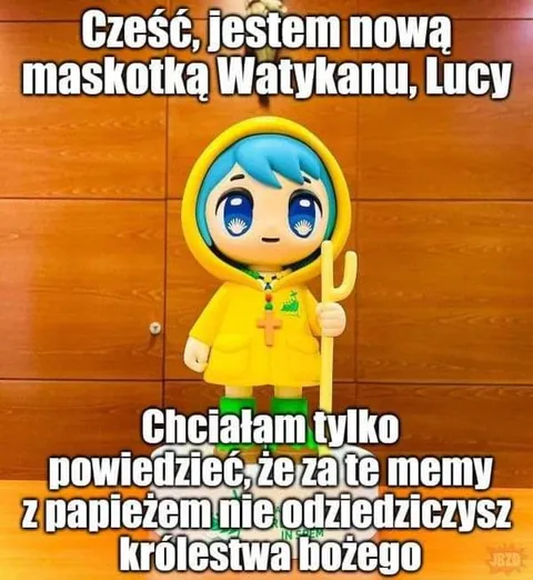 Maskotka Watykanu ostrzega przed memami