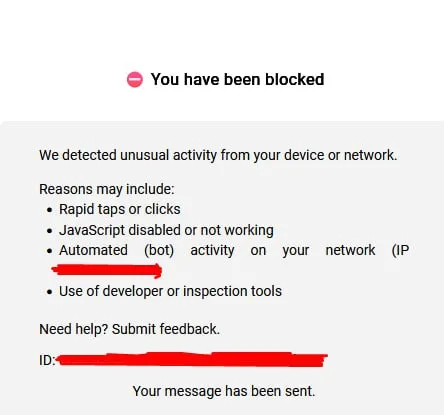 Rapid Taps Got Me Blocked