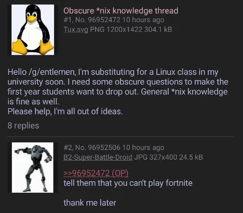 Linux class dropout question