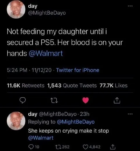 PS5 Hunger Strike at Walmart
