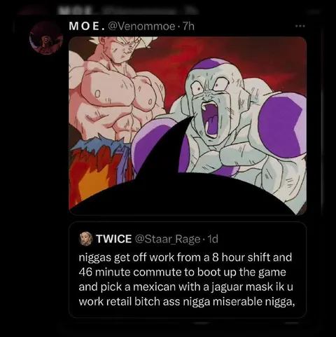 Frieza Screaming at Retail Workers