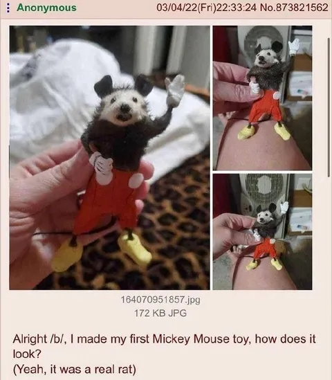Homemade Mickey Mouse Rat Toy