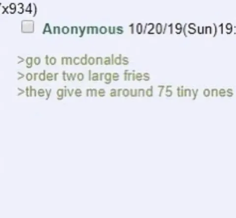 Tiny Fries Instead of Two Large