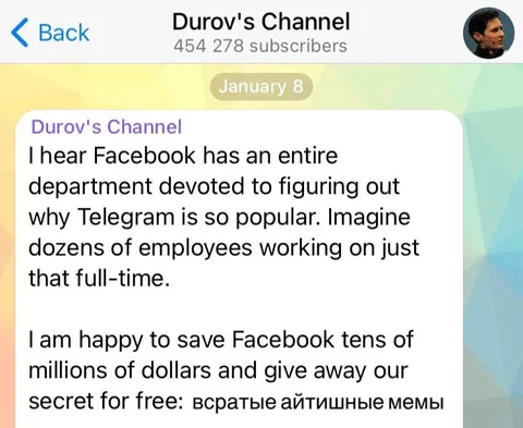 Facebook Studies Telegram Popularity
