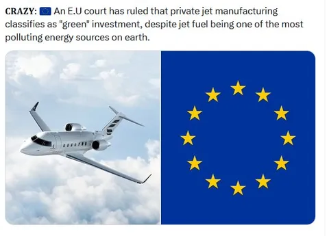EU Calls Private Jets Green