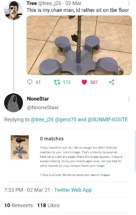 Chair So Bad TinEye Finds Nothing