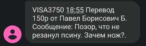Перевод с оскорбительным сообщением