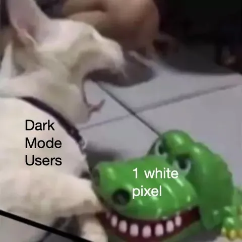 Dark Mode Users See One White Pixel