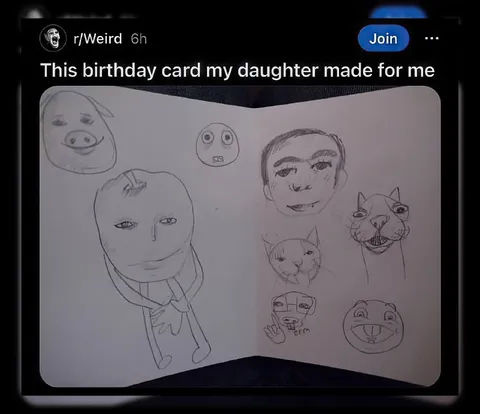 Daughter's Weird Birthday Card