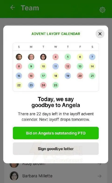 Advent Layoff Calendar