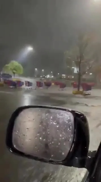 Тележки унесло дождём