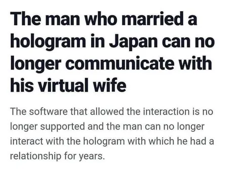 Man Loses His Hologram Wife