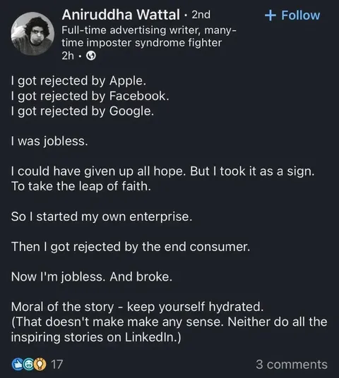 LinkedIn Inspirational Story Fails