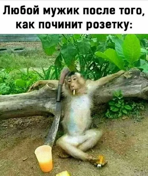 Мужик после ремонта розетки