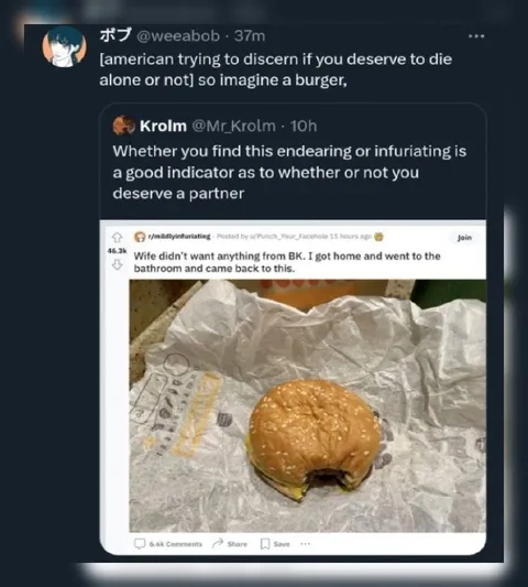 Burger Left for the Bathroom