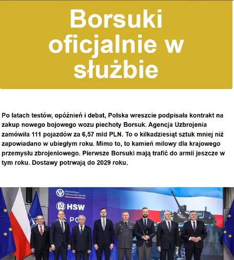 Borsuki oficjalnie w służbie