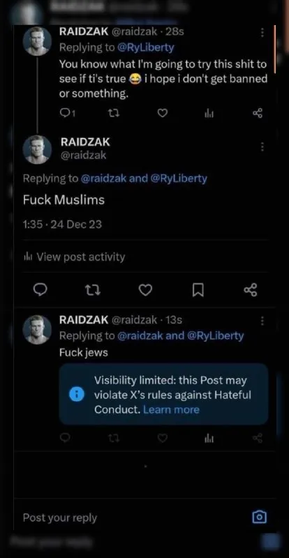 Visibility Limited Hate Speech