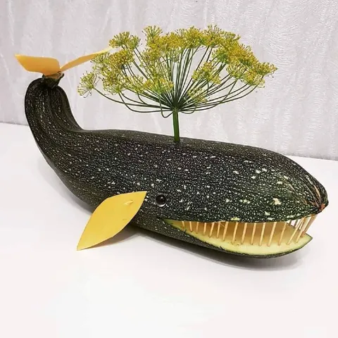 Кит из кабачка с укропом