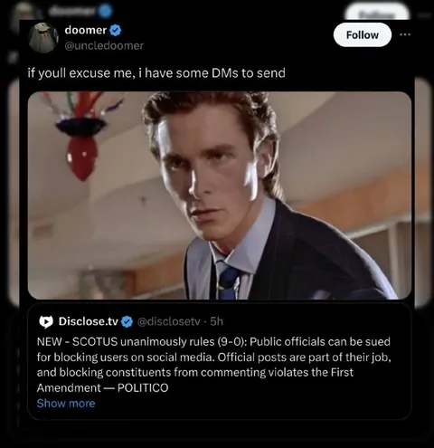 Patrick Bateman Has DMs to Send