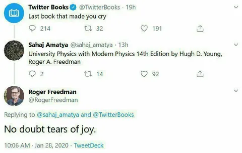 Physics Textbook Tears of Joy