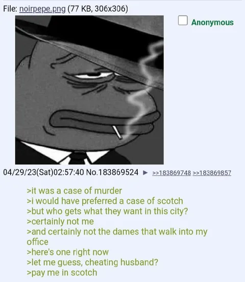 Pepe Noir Gets Paid in Scotch