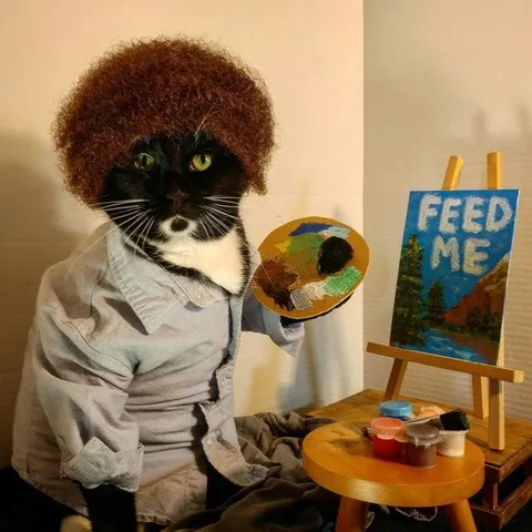 Feed Me Painter Cat
