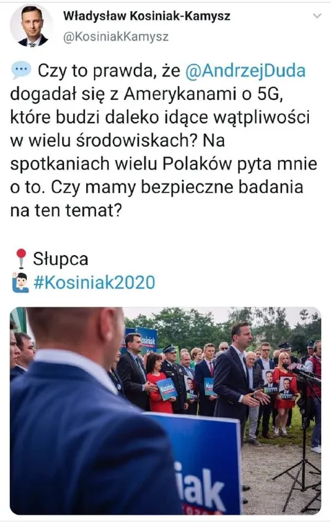 Kosiniak pyta o bezpieczne badania 5G