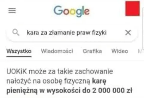 Kara za złamanie praw fizyki