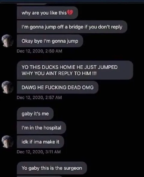 Fake Suicide Threat Goes Too Far