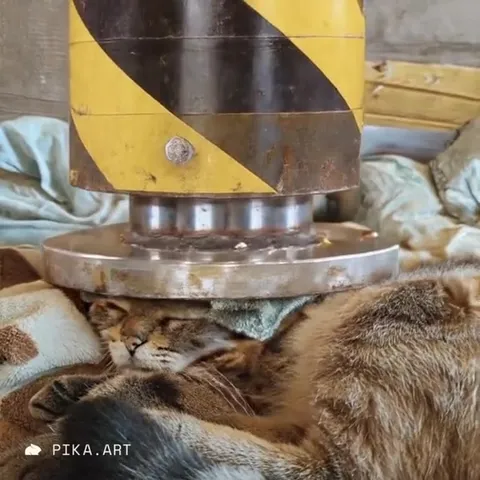 Кот под прессом