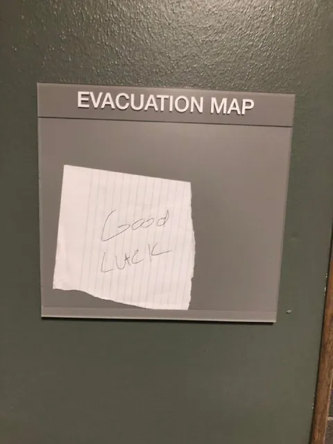 Evacuation Map Good Luck Note