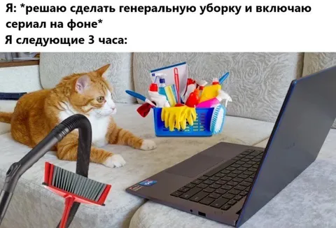 Уборка превращается в просмотр сериала