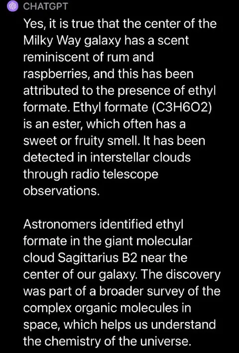 The Galaxy Smells Like Rum