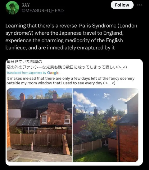 Reverse-Paris Syndrome in England