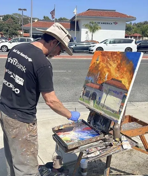 Painter Outside Bank of America